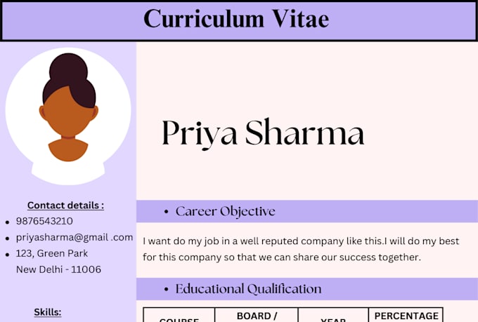 design professional resume or CV in canva